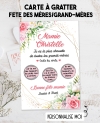Carte à gratter "Mamie" pour la fête des mères ou grands-mères. carte fête mère. carte fête des grands mères.