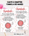 Tombola pour les mariés. tombola mariage. animation mariage. jeu mariés. jeu gratter mariage. jeu personnalisé mariage