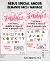 Rébus "amour" à déchiffrer pour demande en mariage ou en pacs. rébus amour demande pacs. rébus amour demande mariage.
