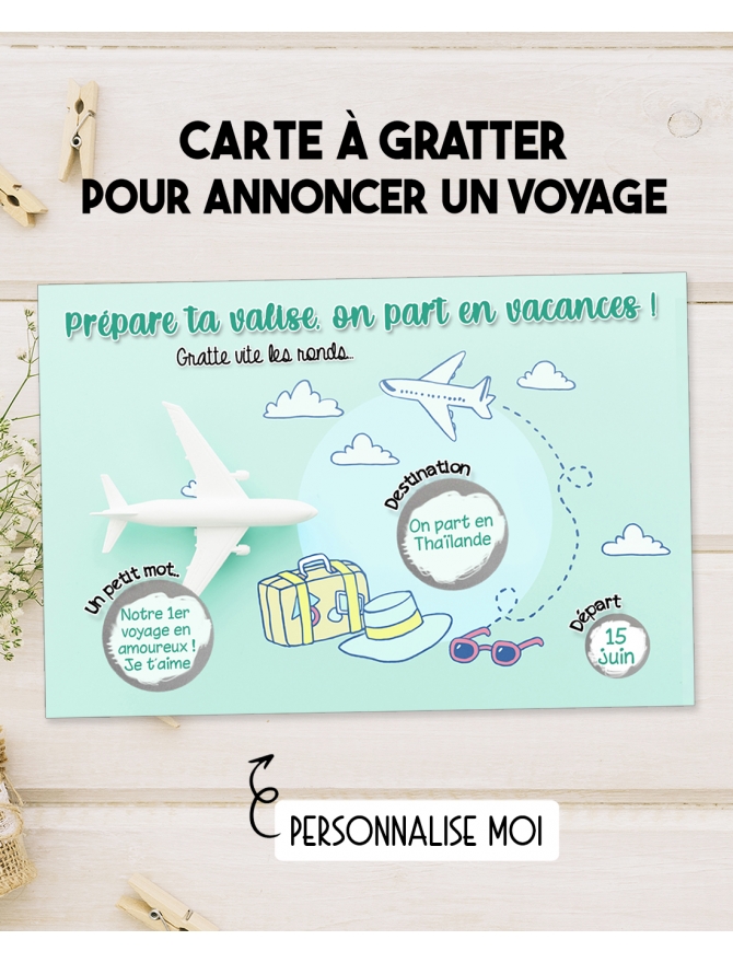 Cartes à Gratter Voyage Surprise - Billets d'avion - AliceandBerry