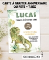 carte invitation. carte baptême. carte anniversaire enfant. carte t rex. anniversaire dinosaure, carte invitation gratter.