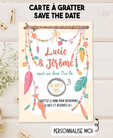 carte gratter fête attrape reve. carte gratter anniversaire. invitation originale. invitation mariage. faire part mariage