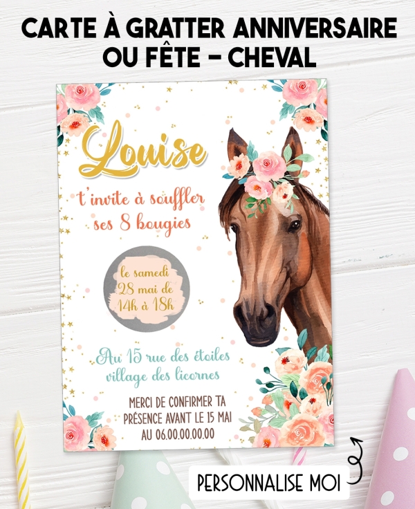 invitation bapteme cheval. invitation bapteme originale. invitation gratter. anniversaire gratter. carte anniversaire cheval