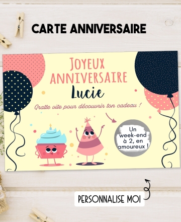 carte joyeux anniversaire. carte cadeau. anniversaire carte. cadeau original. carte gratter anniversaire