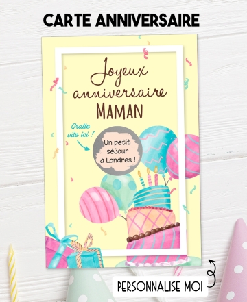 carte joyeux anniversaire. carte cadeau originale. carte anniversaire original