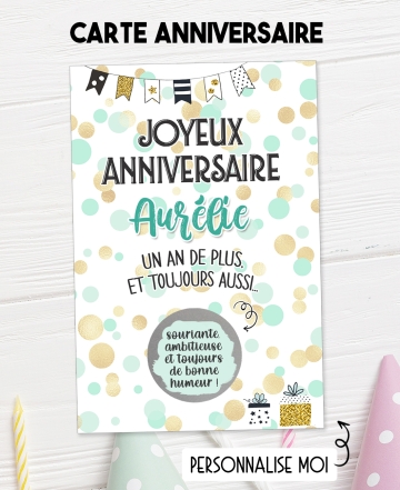 carte anniversaire. carte anniversaire gratter. carte cadeau fête. carte cadeau anniversaire. carte un an de plus