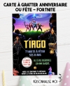 carte invitation. carte baptême. carte anniversaire enfant. carte Fortnite. anniversaire Fortnite, carte invitation gratter.