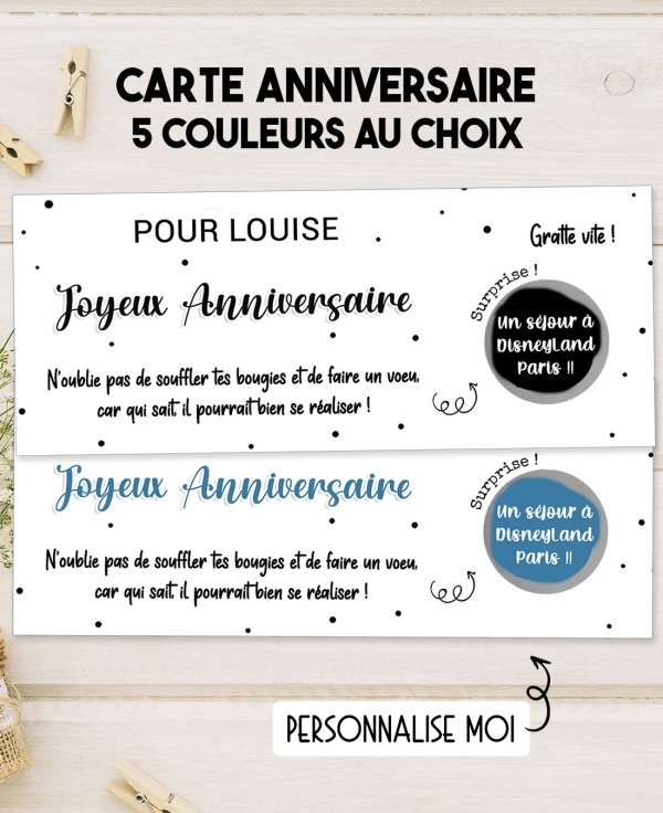Carte à gratter "Joyeux anniversaire". carte anniversaire. carte anniversaire. carte cadeau anniversaire