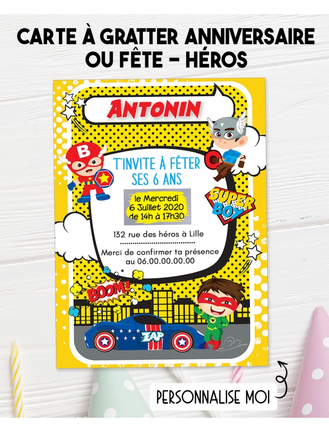 Anniversaire Super Héros Invitations, Faire-part & Cartes
