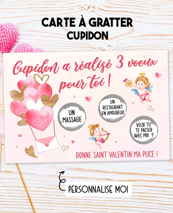 carte gratter cupidon. carte saint valentin. carte cupidon amour. carte amour demande pacs. Carte déclaration amour. cadeau sain