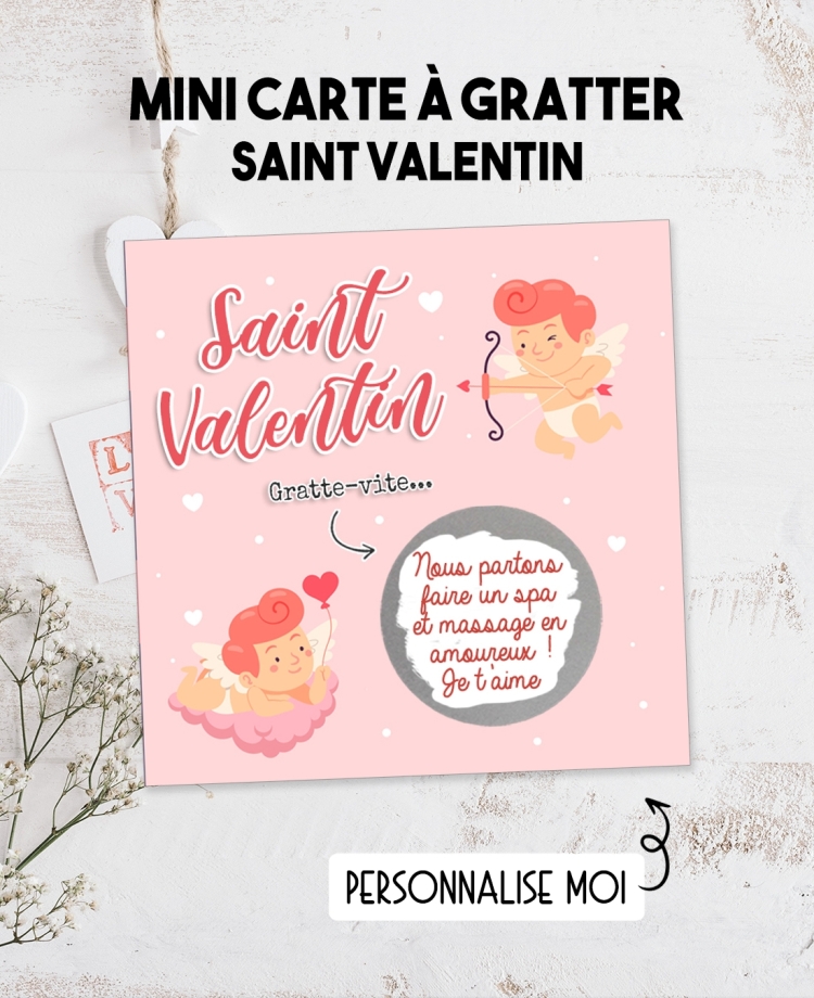 carte saint valentin. carte amoureux. carte amour. carte gratter saint valentin. saint valentin original