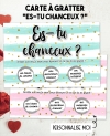 carte gratter saint valentin. carte es tu chanceux. carte chance. carte amour. carte couple