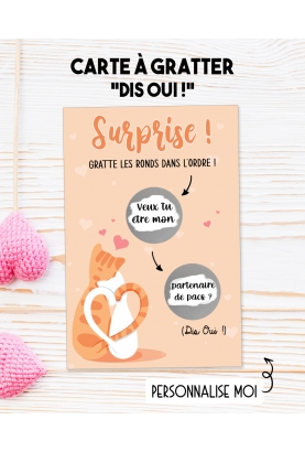 Mini-carte à gratter "Dis Oui !" pour demande originale mariage, témoin