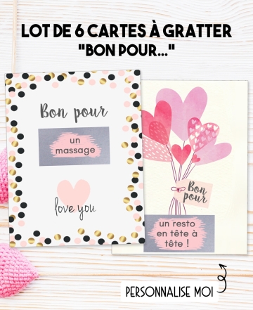 Love tickets à gratter "Bon pour" pour son amoureux(se). bon pour love. bon pour saint valentin. cadeau amoureux