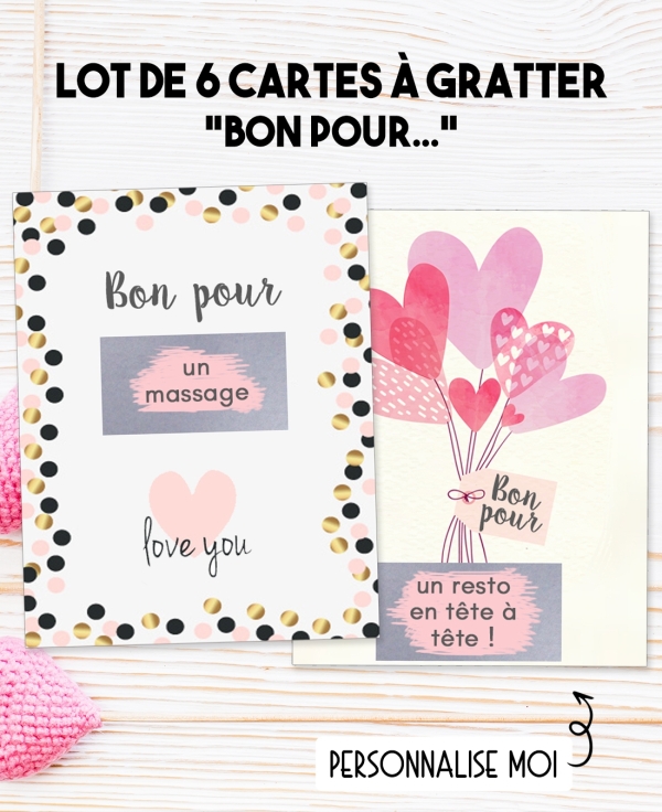 Love tickets à gratter "Bon pour" pour son amoureux(se). bon pour love. bon pour saint valentin. cadeau amoureux