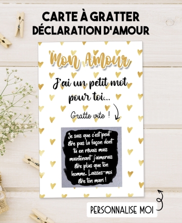 message amour. carte gratter couple. carte gratter amour. carte déclaration amour. demande mariage. demande pacs originale. décl