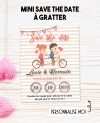 Mini Save the date "couple vélo" à gratter pour annoncer votre mariage ou pacs.  annonce mariage. annonce pacs