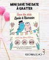 Mini Save the date "oiseaux" à gratter pour annoncer votre mariage ou pacs. annonce mariage. annonce pacs