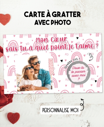 Carte à gratter annonce ou demande originale - amour. Demande de pacs carte saint valentin