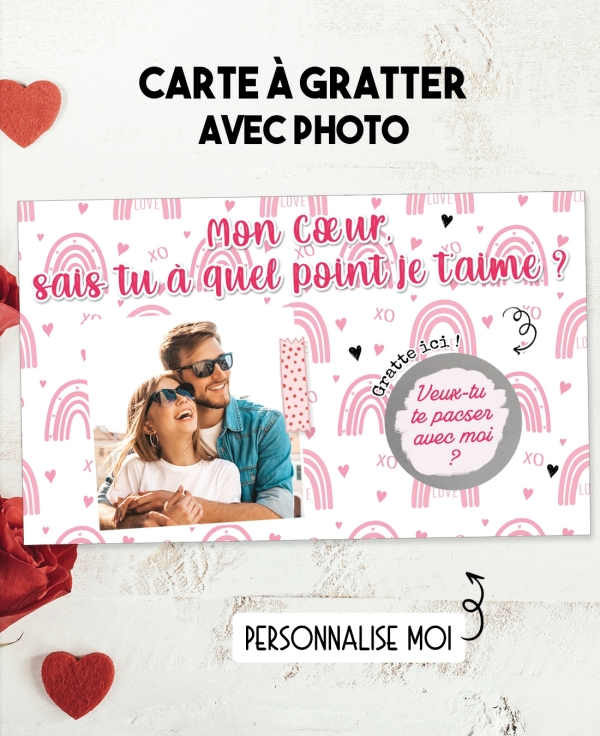 Carte à gratter annonce ou demande originale - amour. Demande de pacs carte saint valentin