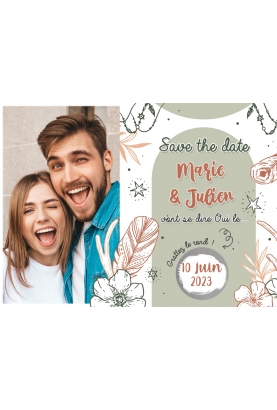 Save the date avec photo. save the date pacs. annonce mariage. annonce pacs.
