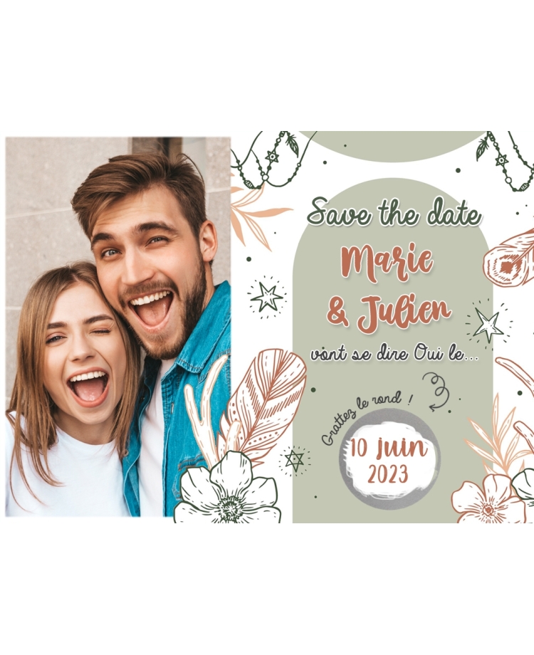 Save the date avec photo. save the date pacs. annonce mariage. annonce pacs.