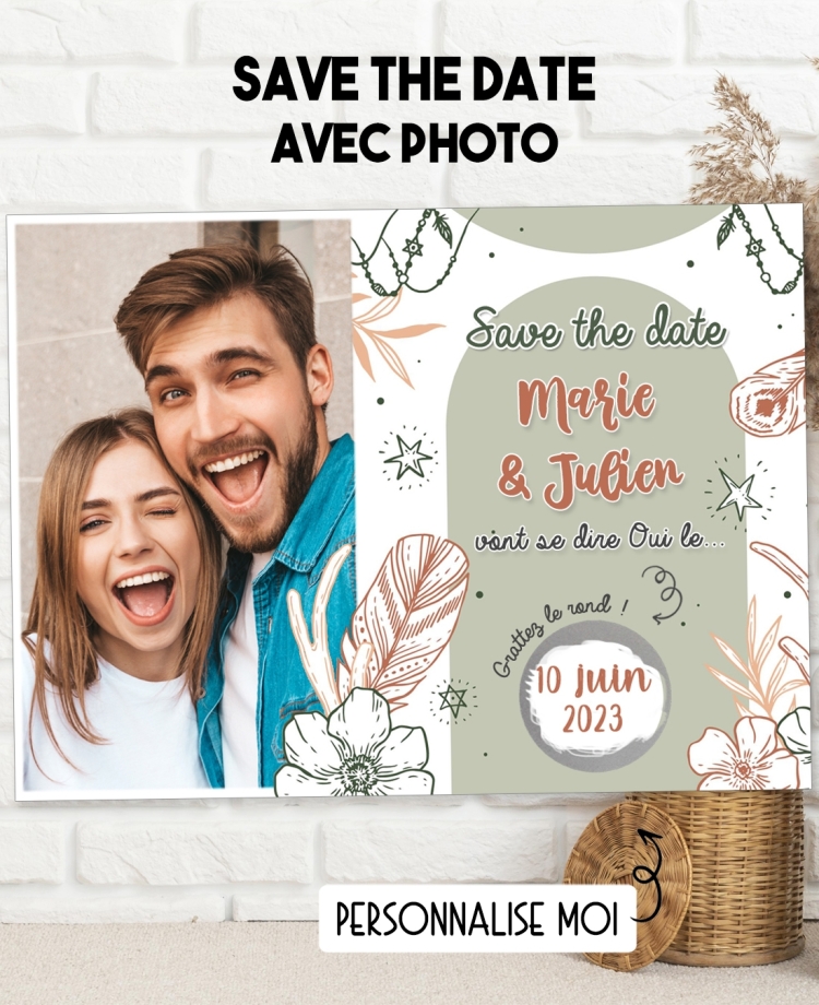 Save the date à gratter pour annoncer votre mariage ou pacs. annonce mariage. annonce pacs.