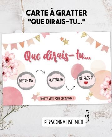 Carte gratter demande originale. Demande de pacs. demande témoin. demande marraine. demande demoiselle honneur