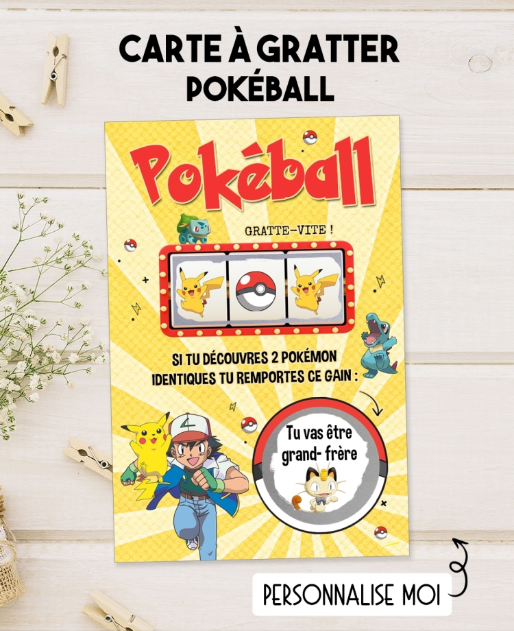annonce grossesse. annonce grand frere. annonce grande soeur. carte Pokémon. cadeau Pokémon. annonce Pokémon