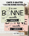 carte à gratter personnalisée, annonce originale, bonne nouvelle, grossesse, surprise famille, message personnalisé