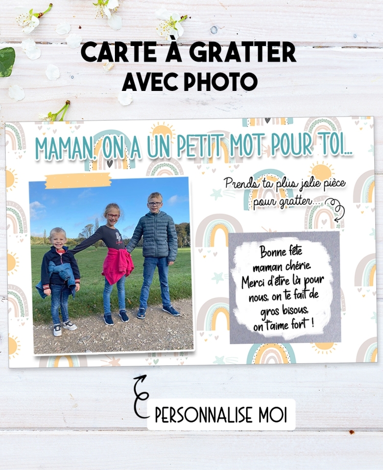 carte gratter fete. carte mot pour toi. carte fete mere. carte cadeau. carte anniversaire. carte originale
