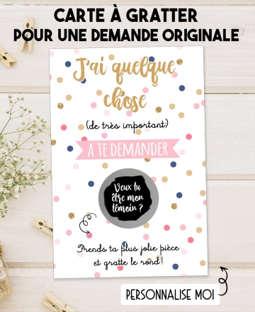 Carte à gratter demande. demande pacs. demande témoin. carte demande originale