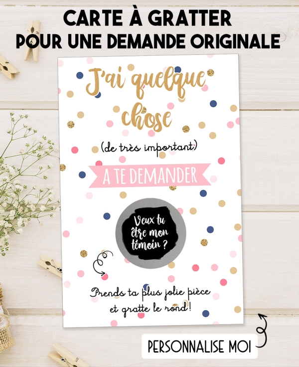 Carte à gratter demande. demande pacs. demande témoin. carte demande originale
