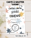 Carte à gratter "prédit l'avenir" pour annonce ou demande originale. carte gratter annonce.
