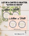 6 cartes à gratter "Action ou Vérité" pour EVJF, soirée entre amis, anniversaire - personnalisable. action vérité jeu