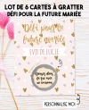 Lot de 6 cartes à gratter EVJF défis pour la future mariée. carte jeu EVJF. Jeu EVJF future mariée