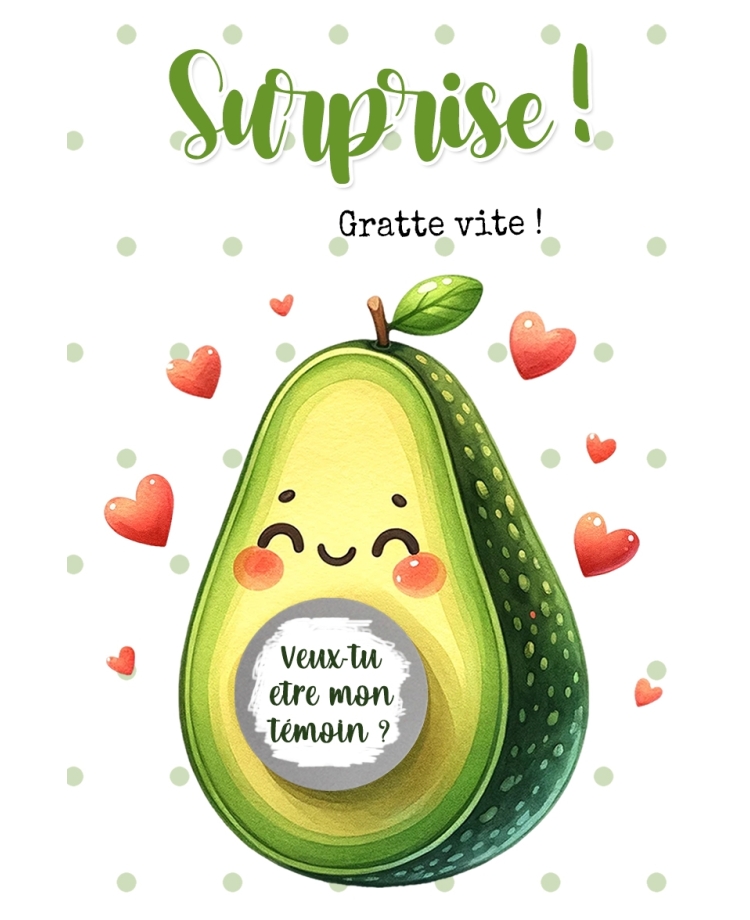 Carte à gratter "Surprise !" - avocat