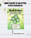 Mini-carte à gratter "Porte bonheur" pour annonce originale. carte gratter annonce. carte annonce bonne nouvelle