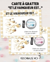 Carte à gratter annonce du sexe "Le vainqueur est...". annonce sexe bébé