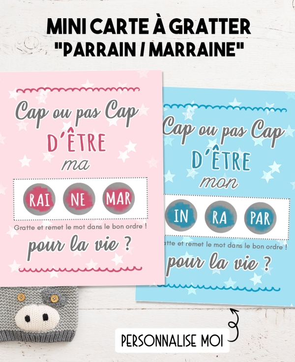 carte à gratter pour une demande de parrain/marraine original