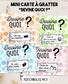 Mini-carte à gratter "Devine quoi ?" pour annonce ou demande originale