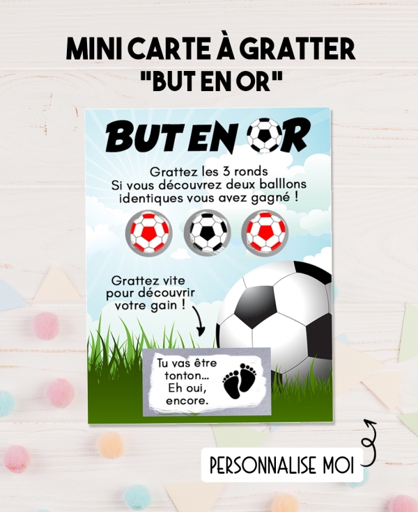 Mini-carte à gratter "But en Or" pour annonce ou demande originale