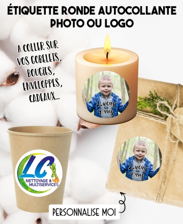 Étiquette personnalisée autocollante photo. Étiquette personnalisée autocollante logo. étiquette logo. étiquette photo. étiquett