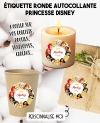 Étiquette autocollante princesse. étiquette gobelet. étiquette anniversaire. étiquette personnalisé bougie. étiquette disney
