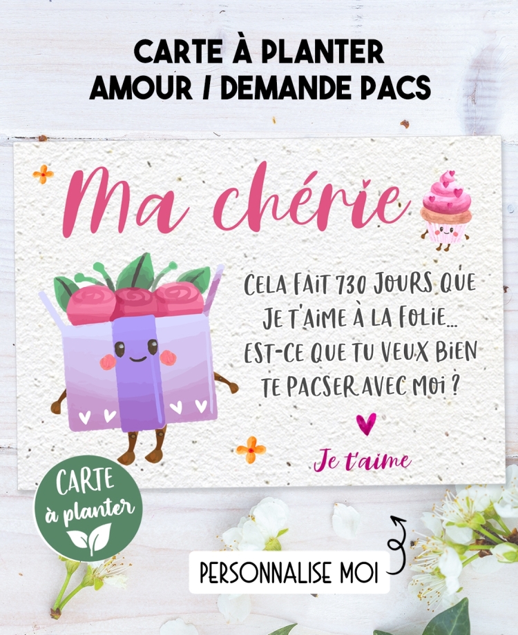 carte planter amour. carte planter graine pacs. carte planter mariage. carte planter déclaration amour