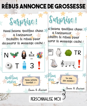 rébus annonce grossesse. rebus grossesse. rebus tata. rebus mamie