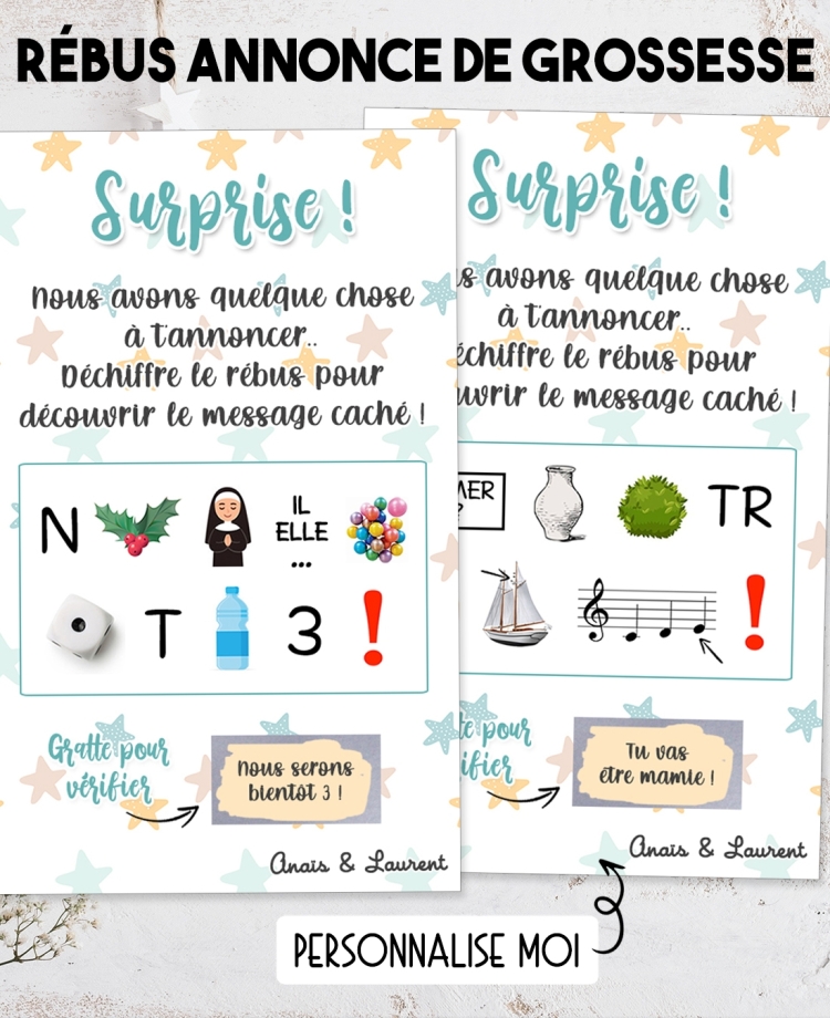 rébus annonce grossesse. rebus grossesse. rebus tata. rebus mamie