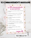 Les 10 commandements de ma marraine. cadeau marraine. commandements marraine.