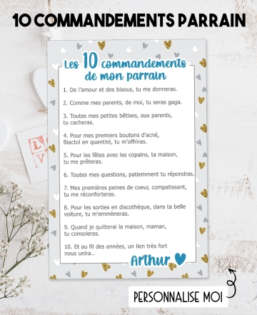 Les 10 commandements de mon parrain. demande parrain