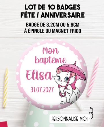 badges anniversaire aristochats. badges baptême aristochats. Badges aristochats. Badges Marie aristochats